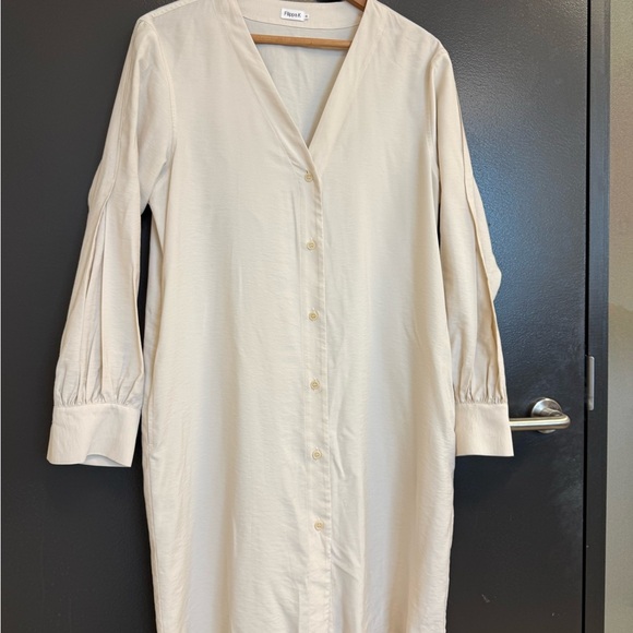 Filippa K NWOT size 4 (slightly oversized) Cream V-Neck Bishop Sleeve Dress - Picture 6 of 11